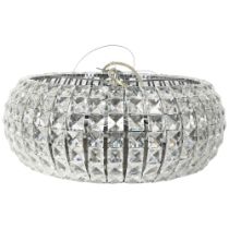 A chrome ceiling light fitting, with plastic lustres, diameter 42cm