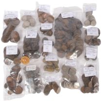 A large collection of UK pre-decimal coinage, including Victorian half pennies and pennies, Edward