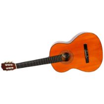 A Guitarras "Serenata" 6-string acoustic guitar, associated stand 4 of the 6 strings are missing