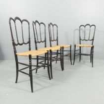A set of four Italian mid-century lightweight Chiavari chairs, model Tre Archi by Fratelli