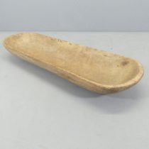 An oak baguette dough bowl / trough. 108x14x35cm.