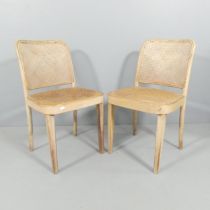 A pair of beech bentwood model 811 Prague chairs by Josef Hoffman or Josef Frank for Thonet, circa