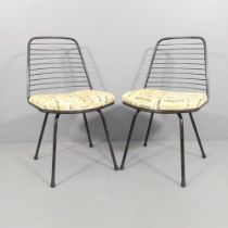 Jean Louis Bonnant, a pair of French mid-century tubular steel chairs as used in the 1958 Jacques
