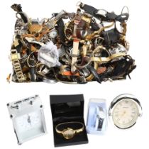A large quantity of quartz fashion and other wristwatches (boxful)