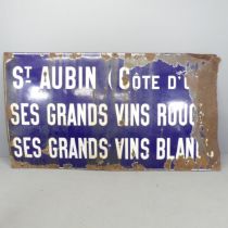 A large vintage French enamelled road sign. 200x112cm.