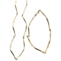 FLORA DANICA - a silver-gilt abstract panel necklace and matching bracelet