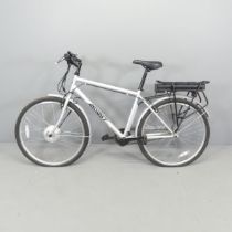 An Assist men's single speed electric bicycle, with charger and key. Current RRP £649. Battery holds