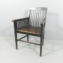 A Scandinavian Arts & Crafts painted pine armchair. Overall 63x90x58cm, seat 52x48x41cm.