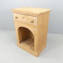 A vintage pine cabinet, with single drawer. 65x91x46cm.