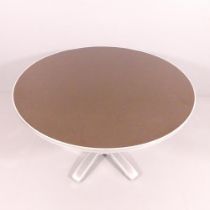 An Indecasa, Spain, aluminium pedestal dining table, model no BC 5. 120x72cm.