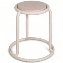 A Champ stool by Matter Made, in white enamelled tubular steel, height 45cm Small scuffs to edges of