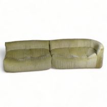 A Ligne Roset, Togo style modular sofa, comprising 3 pieces, single chair, double sofa, double