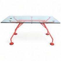 Sir Norman Foster, a Nomos desk by Tecno, this example commissioned in red for a London Ferrari