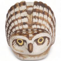 Stig Lindberg and Edvard Lindahl for Gustavsberg, a ceramic "Burr/Ruffled" owl, designed 1962 as