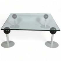 Philippe Starck, a rare Pepper Young coffee table by Disform, France, 1978, height 32cm , 89cm Sq