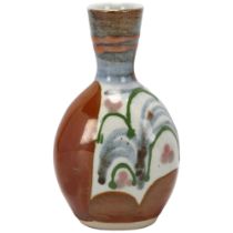 Margaret Frith for Brookhouse Pottery, a brushwork decorated stoneware bud vase, pottery mark to