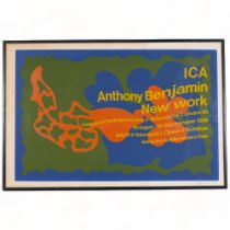 Anthony Benjamin (1931-2002), a limited edition screenprint poster for ICA in 1966, signed in pencil