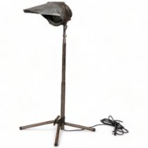 A Vintage SNCF French Railway lamp, converted to industrial floor lamp, height 118cm