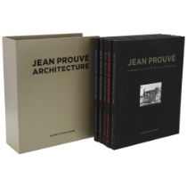 A Set of 5 books, The Architecture of Jean Prouvé by Galerie Patrick Seguin, in steel slipcase