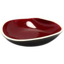 Mitzi Cunliffe for Royal Lancastrian, a 1940s' designed asymmetric red glazed bowl, makers marks