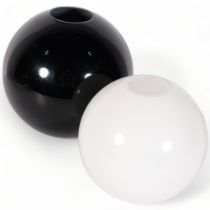 2 large Rosenthal glass globe vases, in black and white, both with makers marks, tallest 24cm Good