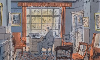 Edward Bawden (1903-1989), original colour lithograph on paper, The Vicar, from Life in an English