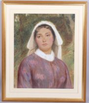 Charles Sillem Lidderdale (1831 - 1895), portrait of a woman, watercolour, signed with monogram