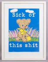 Magda Archer, Sick Of This Shit, silkscreen print, signed in pencil, no. 31/60, overall frame