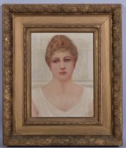 **DESCRIPTION CHANGE** *Attributed to* F P Barraud (1856 - 1924), Classical portrait of a woman, sig