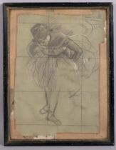 After Edgar Degas (1834 - 1917), Ballerine Repetant, lithograph, sheet 37cm x 27cm, framed Slight