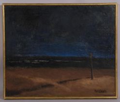 Maurice Debaille (1898 - 1987), surrealist landscape, oil on canvas, signed, 37cm x 45cm, framed