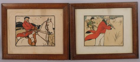 Cecil Aldin, 2 sporting prints, signed in pencil, image 26cm x 33cm, framed Images good, slightly