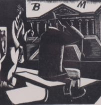 Paul Nash, Close Up, woodcut print, from an edition of 1000 copies, postan ref. W32, image 10cm x