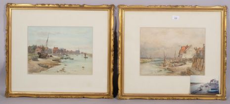 Vernon Earp (active circa 1900), pair of Norfolk river scenes, watercolour, signed, 27cm x 37cm,