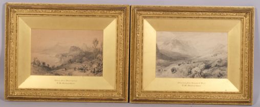 Thomas Miles Richardson (1813 - 1890), Etna from Taormina, and Glencoe from Rannock Moor, pair of