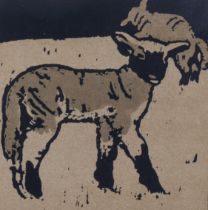 William Nicholson (1872-1949), lithograph in colours on paper, The Very Tame Lamb, from The Square