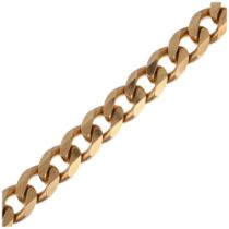 A modern 9ct gold flat curb link chain bracelet, maker ATG, 21cm, 28.5g No damage or repair, no