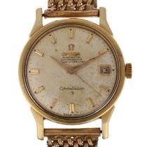 OMEGA - a gold plated stainless steel Constellation calendar automatic bracelet watch, ref. 168.005,