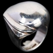 LAPPONIA - a Finnish modernist sterling silver abstract ring, in Bjorn Weckstrom style, Helsinki