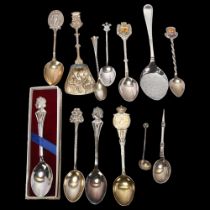 Various silver spoons, including Durham Light Infantry Rifle example, 4.8oz total Lot sold as seen