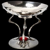 An Arts and Crafts silver table centre tazza, John Round & Son Ltd, Sheffield 1904, circular form