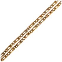 A Middle Eastern fancy link chain necklace, foreign gold assay marks, 50cm, 26.2g No damage or