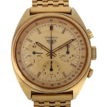HEUER - a Vintage gold plated Carrera mechanical chronograph bracelet watch, ref. 73655, circa 1978,
