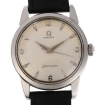OMEGA - a stainless steel Seamaster mechanical wristwatch, ref. 3048, circa 1956, silvered dial with