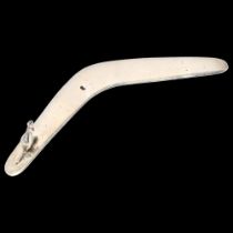 An Australian novelty sterling silver figural boomerang and kangaroo bookmark, stamped with maker'