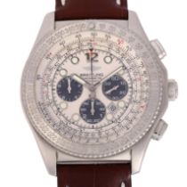 BREITLING - a stainless steel B-2 automatic chronograph calendar wristwatch, ref. A42362, silvered