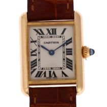 CARTIER - a mid-size 18ct gold Tank Louis quartz wristwatch, ref. 2442, circa 2000s, rectangular