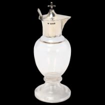 A George V silver-mounted glass communion ewer, Carl Krall, London 1910, 12cm No damage or repair,