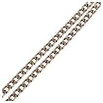 A sterling silver flat curb link chain necklace, 48cm, 47.3g No damage or repair, only general
