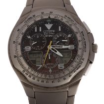 CITIZEN - a titanium Eco-Drive Skyhawk quartz chronograph bracelet watch, ref. C650-Q02497, black